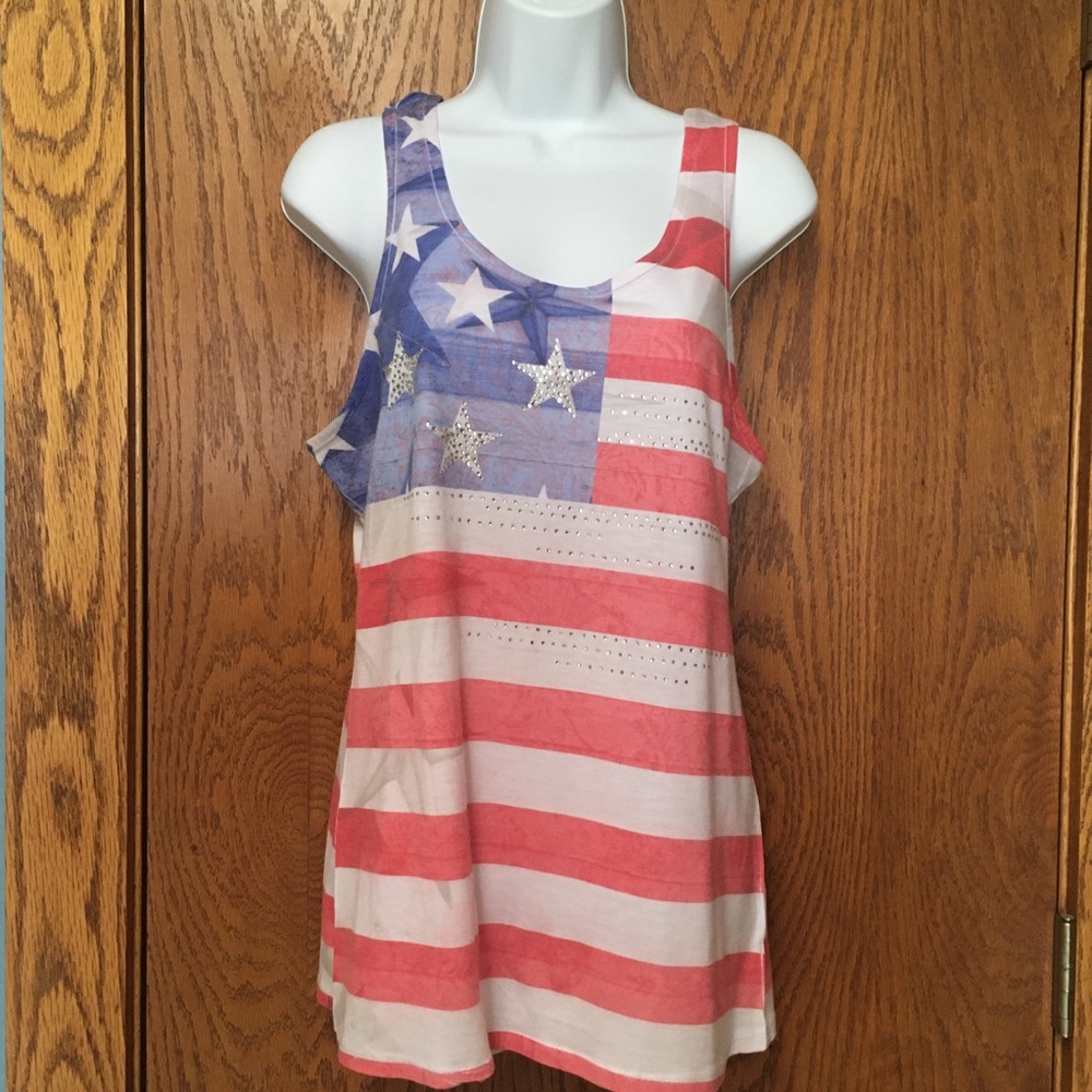 Prairie Rose American Flag Sparkle Tank - Picture 8 of 8